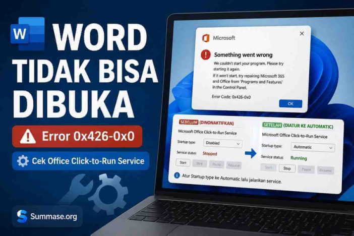 Word tidak bisa dibuka error 0x426-0x0 Microsoft Office