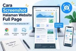 Cara screenshot halaman website full page tanpa terpotong di laptop dan HP