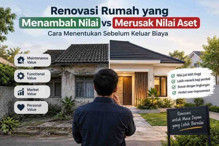 Renovasi rumah yang menambah nilai vs merusak nilai aset